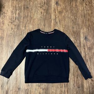 Tommy Hilfiger crew neck sweatshirt, size L, navy blue, excellent condition
